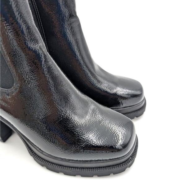 Top Woda West Lug Sole Platform Bootie Side Zip Women's Black Size US6.5 EU37 - Picture 13 of 13